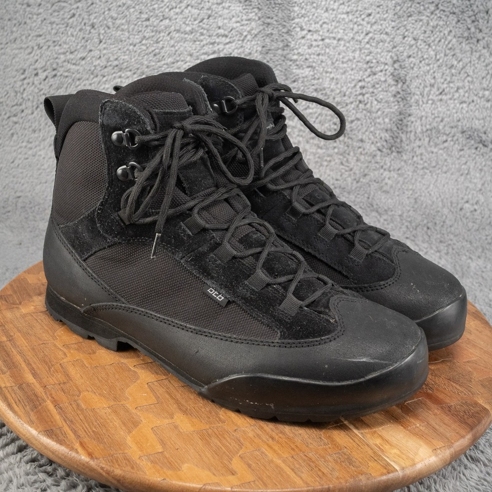 OTB Boots Hiking Walk Mid Black Boots Mens Size 10.5 Vibram Soles